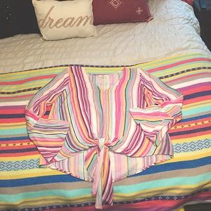 Boutique boho bell sleeve top . Med. NWOT